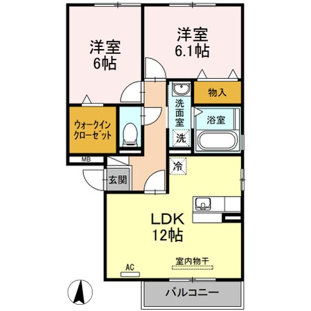 高茶屋駅 徒歩33分 2階の物件間取画像